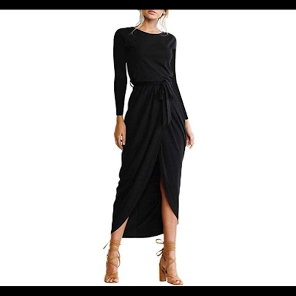 Dresses & Skirts - Pleated Slit Evening Cocktail Maxi Dress
